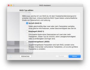 Mit macOS Sierra ist das Software-RAID zurück im Festplatten-Dienstprogramm